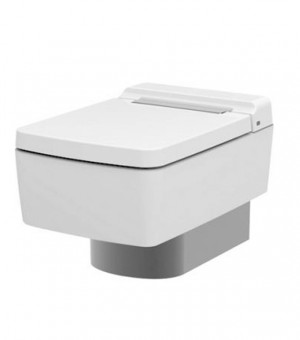 كرسي أفرنجي معلق أبيض 18 سم مع  غطاء  وفريم  استانستيل (SOFT CLOSE) تصريف ترنيدو- صناعة تايلاندي  # TOTO - RENESSE -  CW512YR